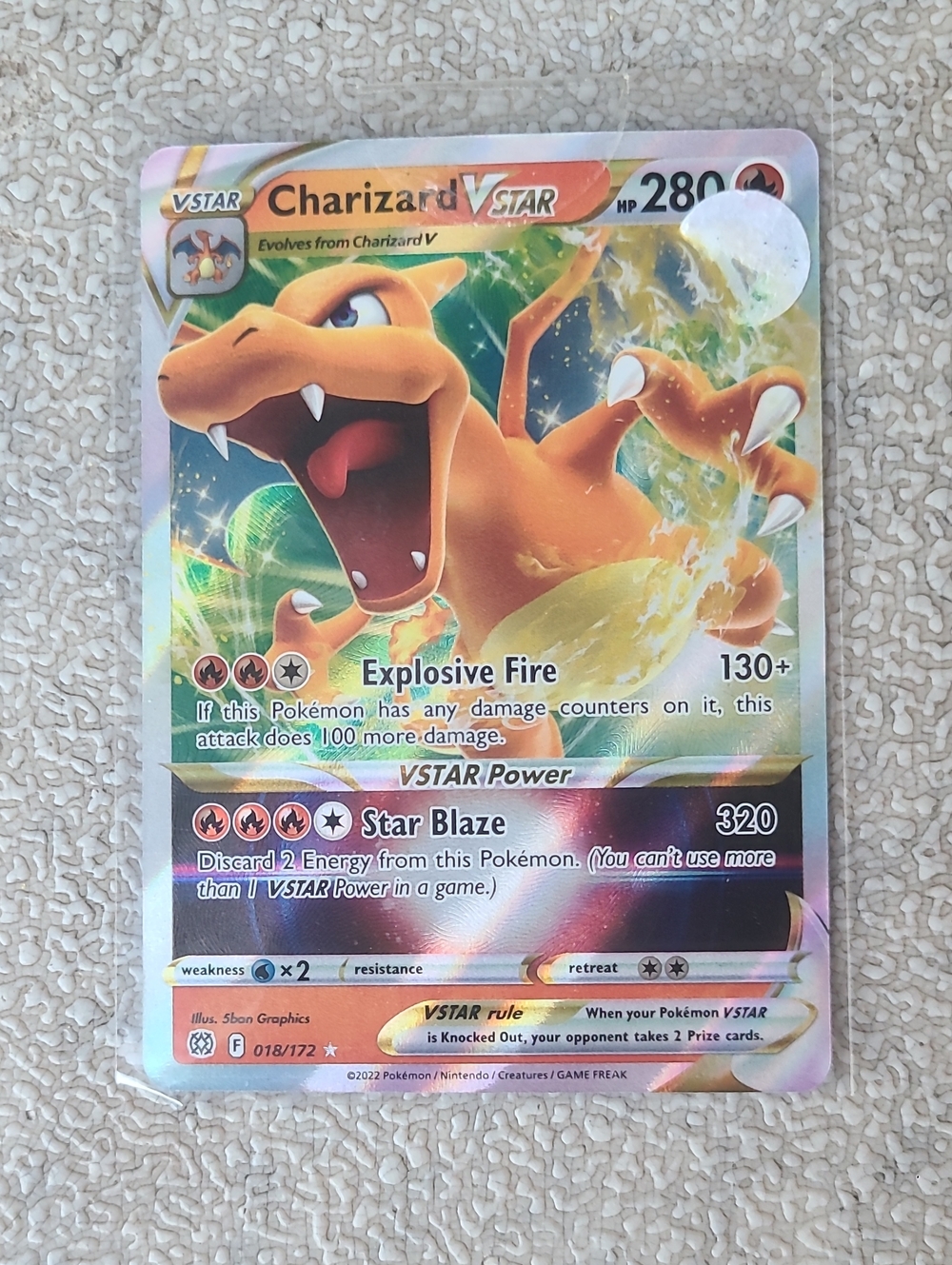 Pokemon Charizard VSTAR Orange Red Holo Trading Card